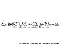 Wandtattoo Es kostet dich nichts ... Motivansicht