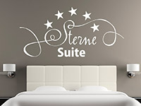 Schlafzimmer Wandtattoo Sterne Suite in weiß