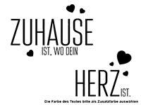 Wandtattoo Zuhause ist ... mit Herzen