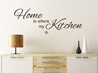 Moderner Wandtattoo Spruch Home is where my kitchen is