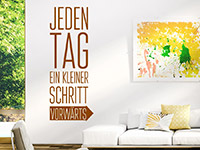 Wandtattoo Jeden Tag ein kleiner Schritt in Farbe