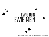 Wandtattoo Ewig dein mit Herzen