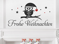 Wandtattoo Frohe Weihnachten mit Eule | Bild 2