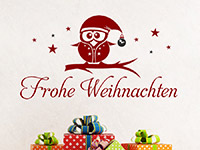 Wandtattoo Frohe Weihnachten Eule im Flur