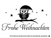 Wandtattoo Frohe Weihnachten Eule Motivansicht