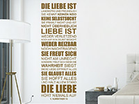 Hohelied der Liebe Wandtattoo im Schlafzimmer