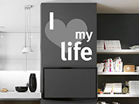 I love my life Wandtattoo auf dunklem Hintergrund