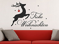 Wandtattoo Rentier mit Weihnachtskugel | Bild 2