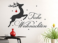 Wandtattoo Rentier mit Weihnachtskugel | Bild 4