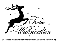 Wandtattoo Frohe Weihnachten mit Rentier