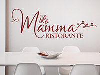 Küchen Wandtattoo La Mamma Ristorante in rot