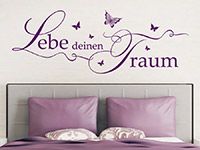 Wandtattoo Lebe deinen Traum mit Schmetterlingen | Bild 2