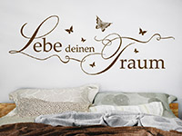 Wandtattoo Lebe deinen Traum mit Schmetterlingen | Bild 3