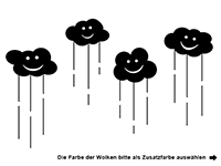 Wandtattoo Lachende Wolken mit Herzen Motivansicht