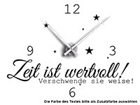 Wandtattoo Uhr Zeit ist wertvoll