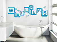 Badezimmer Wandtattoo Wellness Retro in Farbe