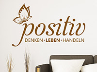 Wandtattoo Positiv denken im Wohnzimmer