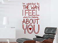 Englisches Wandtattoo The way I feel about you in rot