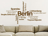 Wandtattoo Berlin Stadtteile im Wohnzimmer