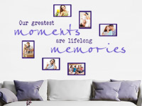 Fotorahmen Wandtattoo Lifelong memories im Wohnzimmer