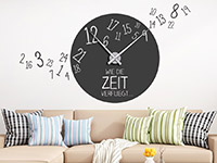 Wandtattoo Uhr Wie die Zeit verfliegt im Wohnzimmer