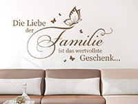 Familien Wandtattoo Die Liebe der Familie über der Couch