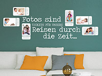 Fotorahmen Wandtattoo Fotos sind Tickets in weiß