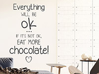 Wandtattoo Eat more chocolate im Wohnzimmer