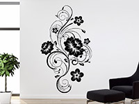 Wandtattoo Blumen Ornament im Wohnzimmer