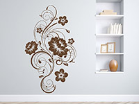 Wandtattoo Geschwungenes Blumenornament auf hellem Hintergrund