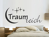 Wandtattoo Traumreich mit Mond und Sternen