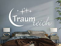 Wandtattoo Begriff Traumreich im Wohnzimmer