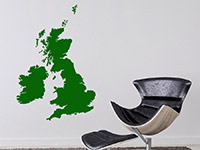 Landkarten Wandtattoo Großbritannien und Irland in grün