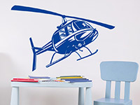 Wandtattoo Hubschrauber im Kinderzimmer