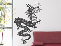 Wandtattoo Fernöstlicher Drache im Wohnzimmer