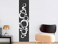 Banner Wandtattoo mit abgerundeten Quadraten auf heller Wand