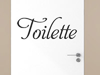 Wandtattoo Toilette auf einer Tür