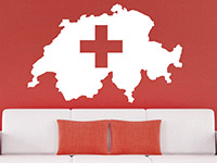 Schweiz Wandtattoo in weiß