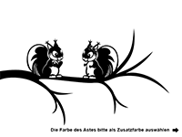 Wandtattoo Eichhörnchen auf dem Ast