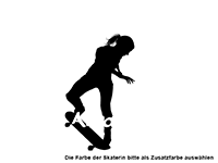 Wandtattoo Skater Girl mit Wunschname Motivansicht