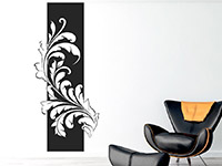 Barock Ranke Wandtattoo Banner in schwarz auf heller Wand