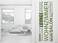 Wandtattoo Wohnzimmer Banner Sprachen im Wohnzimmer