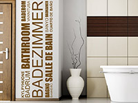 Wandtattoo Badezimmer Banner Sprachen im Bad