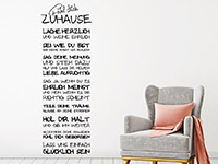 Spruchbanner Wandtattoo FÃ¼hl dich zuhause in schwarz