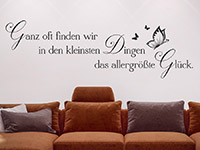 Wandtattoo Das allergrößte Glück Spruch im Wohnzimmer