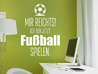 Sport Wandtattoo Ich geh jetzt Fußball spielen in weiß