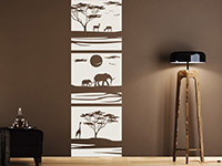 Afrika Wandtattoo Banner Savanne auf dunkler Wand