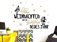 Wandtattoo Frohe Weihnachten mit Schneeflocken | Bild 2