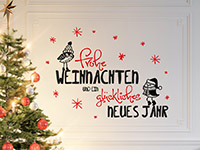 Wandtattoo Frohe Weihnachten mit Schneeflocken | Bild 3