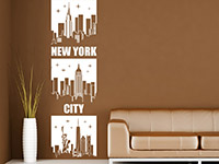 Wandbanner Wandtattoo Banner New York City in weiß